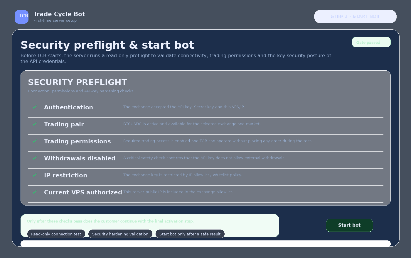 TCB security check step